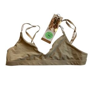 NWT Nude Barre 7AM Bralette Lycheetini Skin Tone Seamless Comfort Med. Wireless